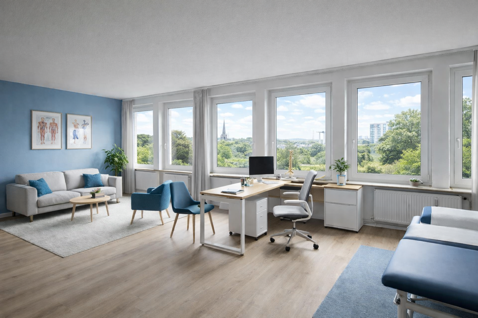 Möblierter Raum nach virtuellem Home Staging